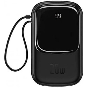 Зовнішній акумулятор Baseus Qpow quick charging (With IP Cable) 20000mAh 20W Black (PPQD-H01)
