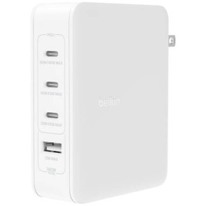 Мережевий зарядний пристрій Belkin 140W 4-Port GaN Wall Charger (WCH014BTWH)