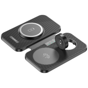 Бездротовий зарядний пристрій Choetech 3 in 1 Foldable Travel Charger Pad Black (T616-F-BK)