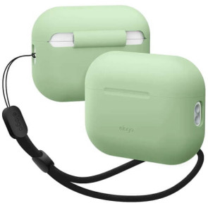Чохол для навушників Elago Silicone Basic Case with Nylon Lanyard for Airpods Pro 2 Pastel Green (EAPP2SC-BA+ROSTR-PGR)