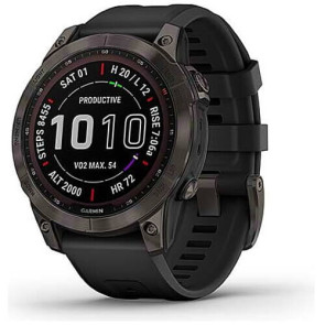 Смарт-годинник Garmin Fenix 7 Sapphire Solar Black DLC Titanium with Black Band (010-02540-34/35) ГАРАНТІЯ 3 міс.