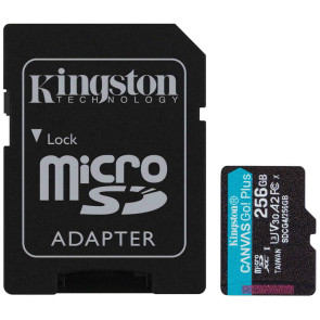 Карта пам'яті Kingston Canvas Go Plus Class 10 UHS-I U3 V30 A2 Micro SDXC 256GB with adapter (SDCG4/256GB)
