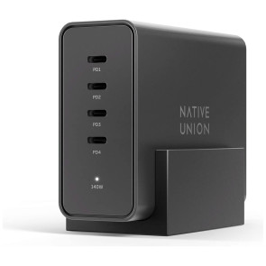 Зарядний пристрій Native Union Fast GaN Charger PD 140W Desktop USB-C 4-Port Black (FAST-PD140-BLK-EU)