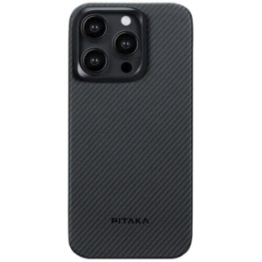 Чохол-накладка Pitaka MagEZ Case 4 Twill 600D for iPhone 15 Pro Black/Grey (KI1501PA)