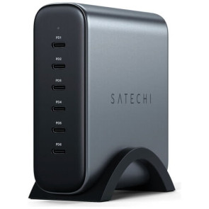 Мережевий зарядний пристрій Satechi 200W USB-C 6-Port PD GaN Space Gray (ST-C200GM-EU)