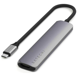 Хаб Satechi 6-in-1 USB-C Slim Multiport Adapter 4K Space Grey (ST-P6SM)