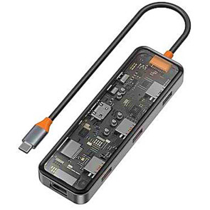 Хаб WIWU USB-C 8in1 Cyber Hub Series Space Gray (CB008)