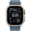 Apple Watch Ultra 3 Natural Titanium Case with Anchor Blue Ocean Band (MEWH4)