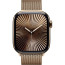 Apple Watch Series 10 46mm Gold Titanium Case with with Gold Milanese Loop S/M (MC7T4)