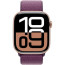 Apple Watch Series 10 GPS + Cellular 42mm Rose Gold Aluminium Case with Plum Sport Loop (MWXC3)