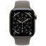 Apple Watch Series 11 46mm Natural Titanium Case with Stone Gray Sport Band S/M (MFCW4)