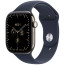 Apple Watch Series 12 42mm GPS + Cellular Natural Titanium Case with Navy Blue Sport Band S/M (MJGF4)