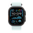 Apple Watch Ultra 2 Black Titanium Case with Ice Blue Ocean Band (MYP83)