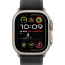 Apple Watch Ultra 2 Natural Titanium Case with Black Trail Loop S/M (MXTQ3)