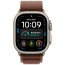 Apple Watch Ultra 4 Natural Titanium Case with Burgundy Alpine Loop Small (MJCR4+MK7D4)