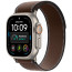 Apple Watch Ultra 4 Natural Titanium Case with Dark Umber Trail Loop S/M (MJCR4+MK8J4)