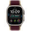Apple Watch Ultra 4 Natural Titanium Case with Burgundy Trail Loop S/M (MJCR4+MK8G4)