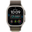 Apple Watch Ultra 4 Natural Titanium Case with Dark Olive Alpine Loop Small (MJCR4+MK794)