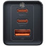 Мережний зарядний пристрій Baseus GaN5 Pro Fast Charger 2C+U 65W Black w/Type-C to Type-C (CCGP120201)