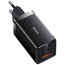 Мережний зарядний пристрій Baseus GaN5 Pro Fast Charger 2C+U 65W Black w/Type-C to Type-C (CCGP120201)