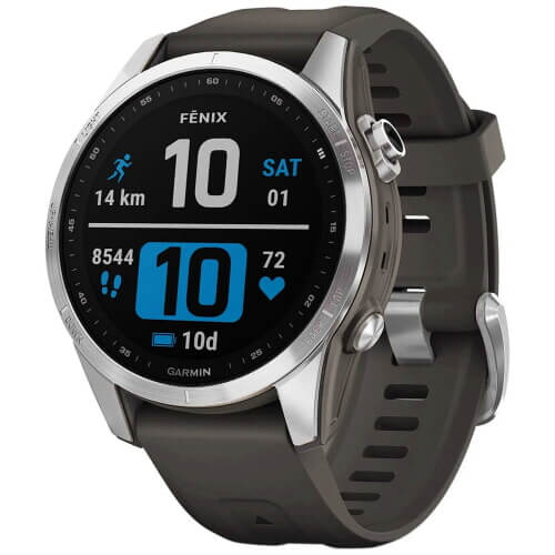 Смарт-годинник Garmin Fenix 7S Silver with Graphite Band (010-02539-00/01) ГАРАНТІЯ 3 міс.